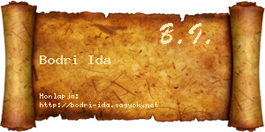 Bodri Ida névjegykártya